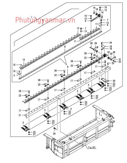 Lưỡi gặt - cách đầu 2.3m